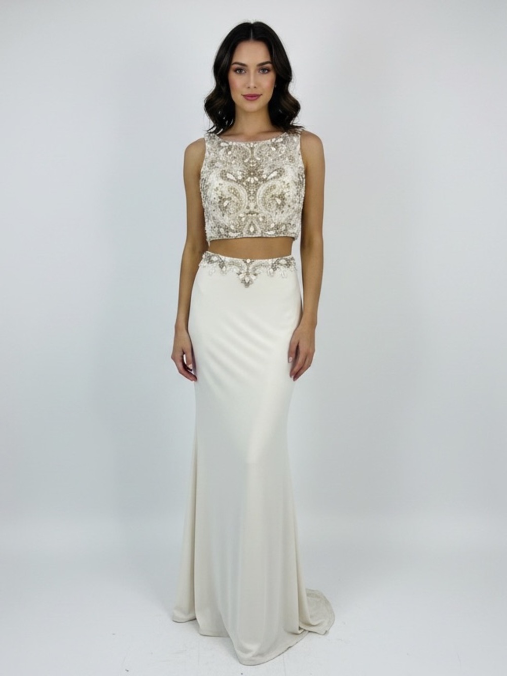 Vintage Mori Lee by Madeline Gardner
Embellished Ivory Two-Piece Evening Dress